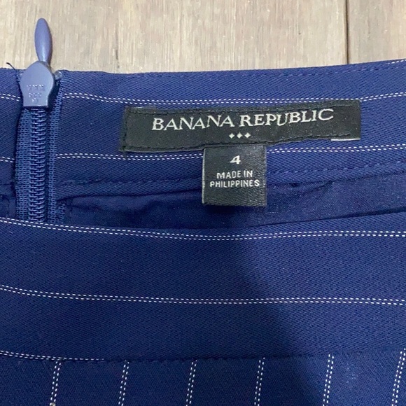 5 for $25‎ Banana Republic stripe blue faux wrap skirt - Picture 4 of 6